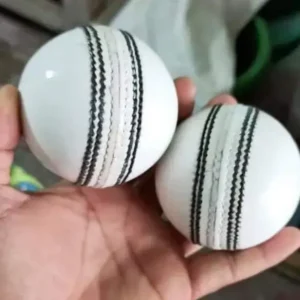 Leather Ball 4 Piece (Parts) White Cricket Ball for 50 Overs, Pack of 6, Professional Cricket Ball, Hand Stitched Ball