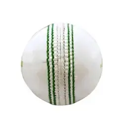 White Cricket Hard Ball with Green Stitched Professional Grade Hard ball 30 Over